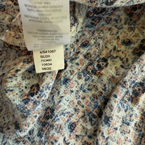 Loft Floral Smocked Off-Shoulder Top XXS Cotton/Viscose Blend Multicolor - Picture 5 of 7